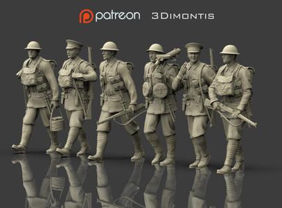 British soldiers ww1 3D print model