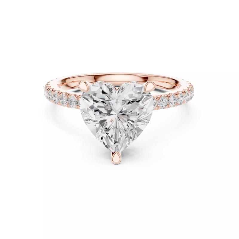 Heart Diamond with Round Cut Double Halo Pave Ring Files Video
