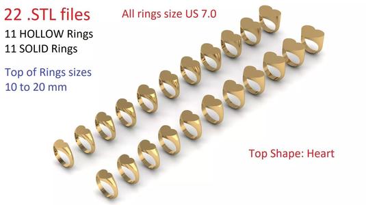 Heart Shape Signet Ring size US 7