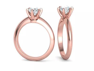 1ct Solitaire Engagement Ring 6claw Setting Tring 3dmodel