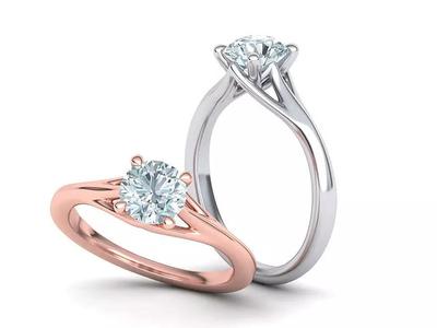 1ct Diamond Engagement ring  Solitaire ring 3dmodel