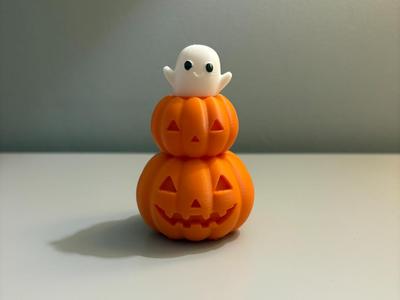 Halloween Ghost Pumpkin stack