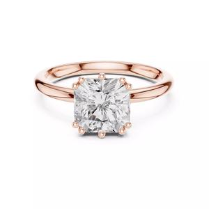 2CT Asscher Cut Diamond Hidden Halo Wedding Ring 3DM STL Video