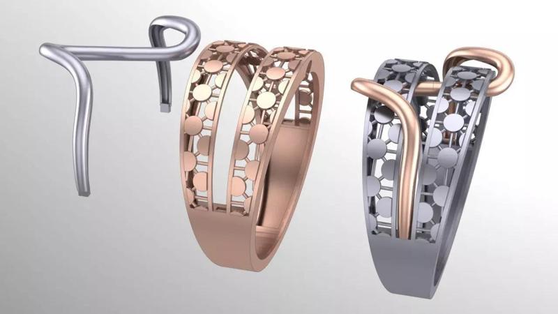 2nd two piece facet fusion gold ring