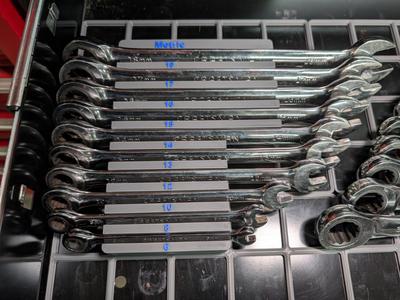 Gridfinity Craftsman Metric Ratcheting Wrench Tray