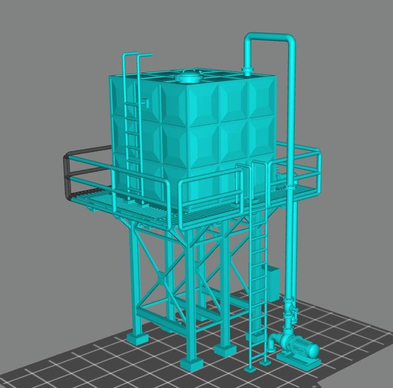 Water tank 4 (Tower Tank) 1/64 scale