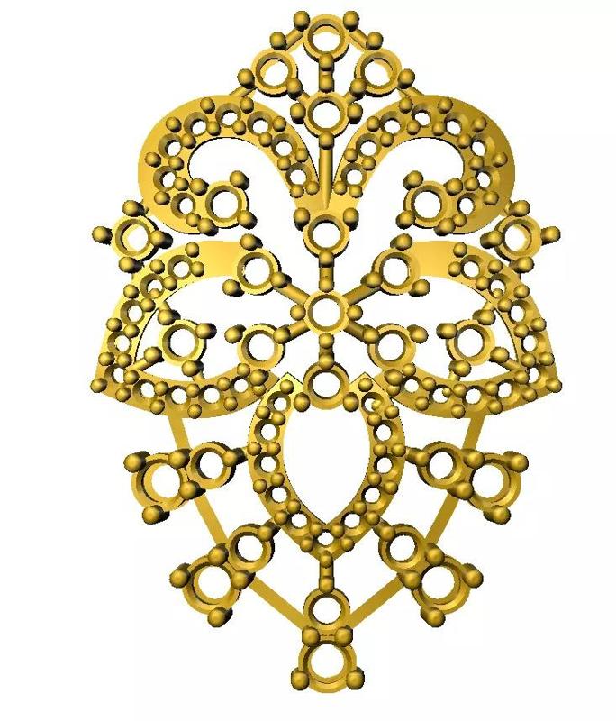 Sidepiece ornate gold plated brooch