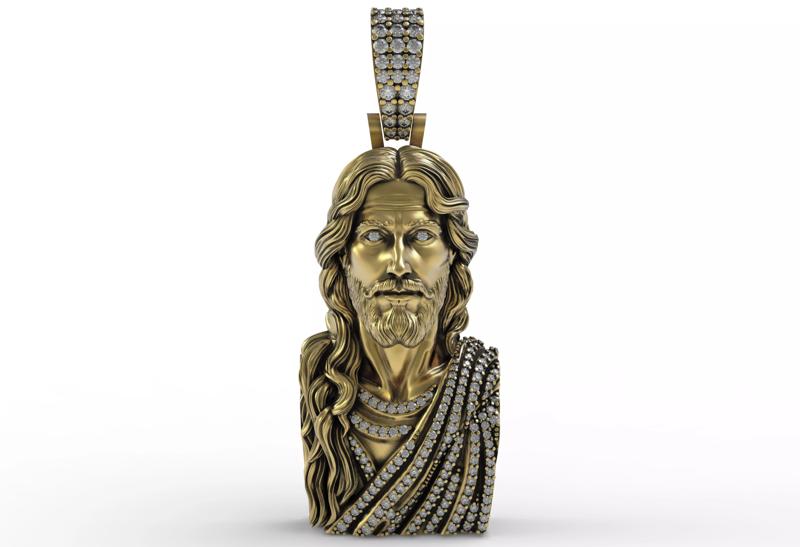 Jesus Head Diamond Pendant