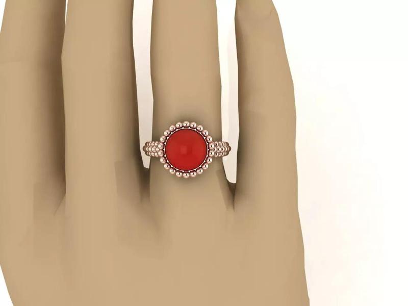 Beaded Ring Van Cleef style