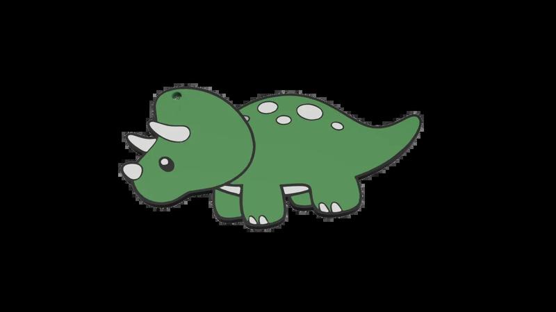 Baby Triceratops Keyring   