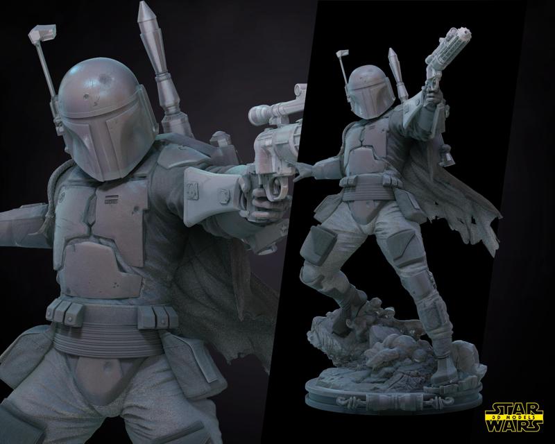 Boba Fett Original Version Sculpture - Star Wars 3D Models - Tested and Ready for 3D printing