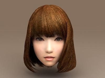 Asian Girl Head 3D Model