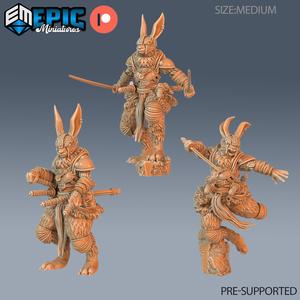 Rabbit Folk Blade Master Set / Bunny Warrior / Rodent Fighter / Wild Animal Humanoid / Hare Army