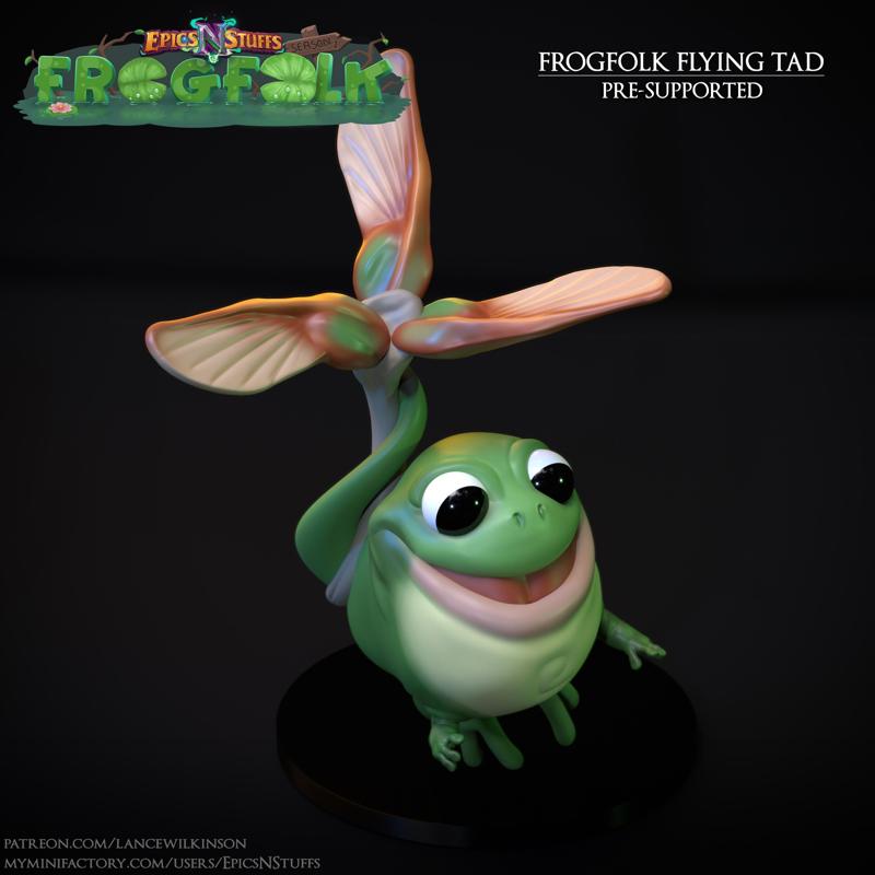 Frogfolk Flying Tad Miniature, Pre-Supported