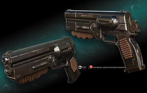 10 mm Blaster Fallout - functional trigger/hammer action