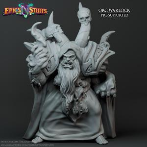 Orc Warlock 3 Miniature - pre-supported