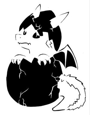 Baby Dragon stencil 2