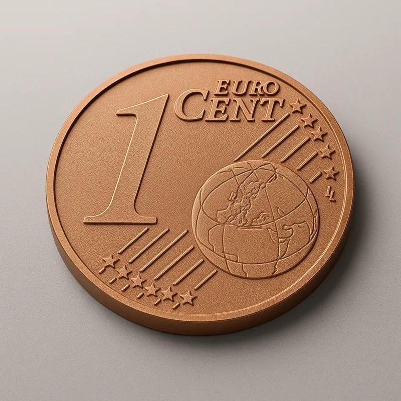1 Cent Euro Coin – Maßstabsgetreues 3D-Modell   