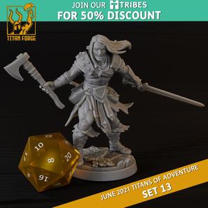 Human Male Fighter - RPG Hero Character D&D 5e - Titans of Adventure Set 13