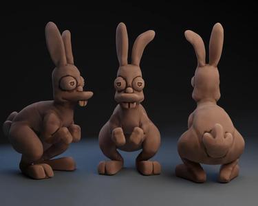 Simpsonesque Choclate Bunny   