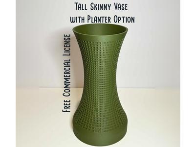 Tall Crosshatch Vase with Planter option