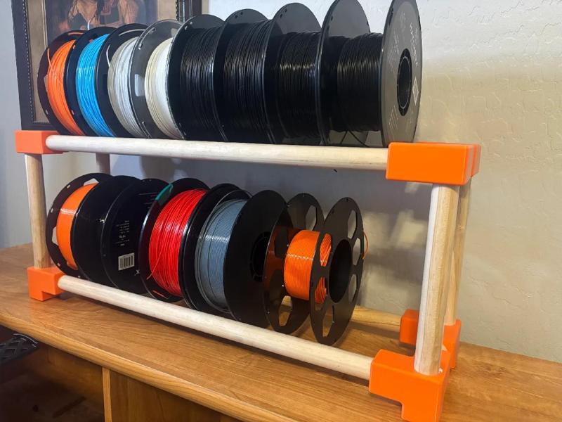Simple Filament Rack for 1 inch Wood Dowels   