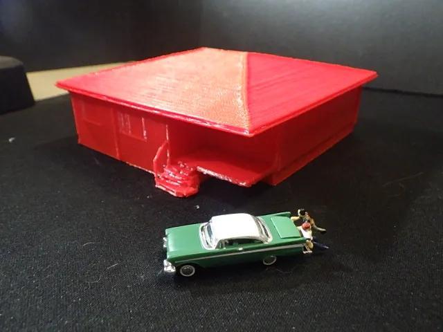 Ranch House with a Small Covered Porch in N Scale   