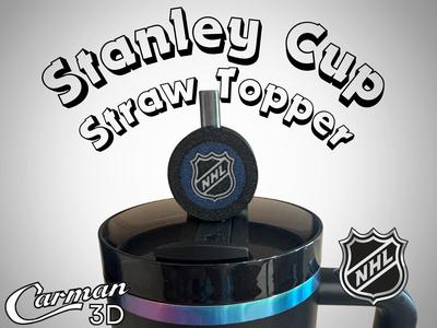 NHL Hockey Puck Stanley Cup Straw Topper