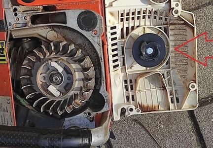 The Chainsaw starter clutch to add an electric start