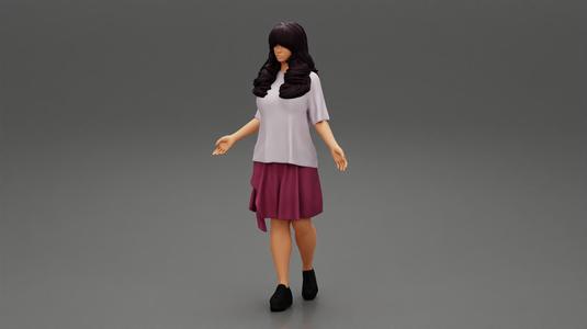 Young Girl in Causal Style with long hair