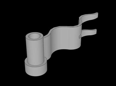 Lego Compatible (4495a.dat) Flag  4 x  1 with First Wave Left   