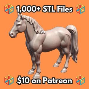 28mm DND Warhorse Miniature for Fantasy Tabletop Gaming MineeForm FDM 3D Print STL File   