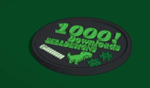 BELLDESIGNS 1000 downloads plaque   