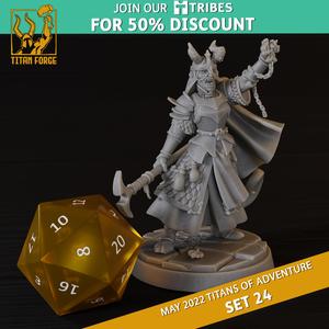 Tiefling Female Cleric - RPG Hero Character D&D 5e - Titans of Adventure Set 24