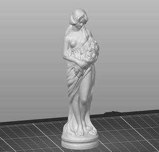 Lady with Flowers Garden Statue 3D-scan   