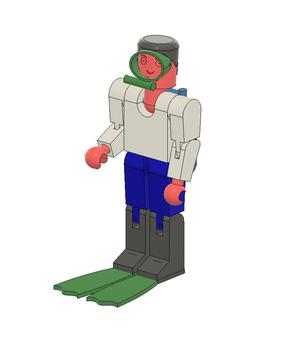 Снаряжение дайвера для человечка из конструктора fischertechnik - Кубикуса
