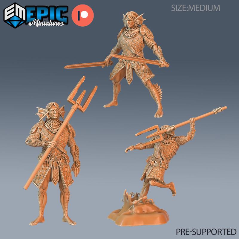 Triton Warrior Set / Sea Guard / Male Water Lord / Aqua Folk / Underwater Encounter