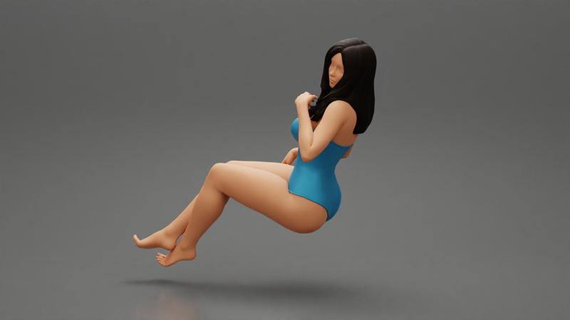 Sexy Woman in swimsuit Sitting