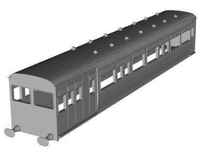 SR(ex SECR Railmotor) Articulated brake coach set 513 1/87 scale