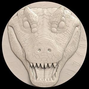 3D Model STL File for CNC Router/Laser & 3D Printer Scary Crocodile Head 1