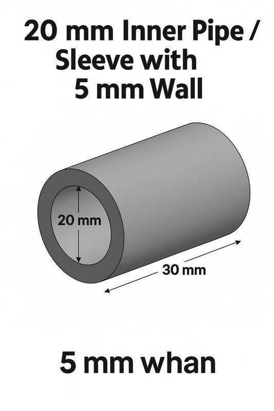 20 mm Inner Diameter Pipe / Sleeve with 5 mm Wall — 3D Printable   