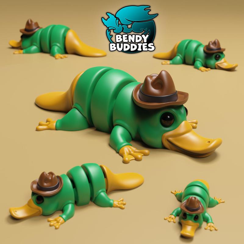 Scoot Playful Platypus Hat / Articulated Watermole Creature / Print-in-Place Wild Animal / Cute Water Beast / Duckbill Monster / Fantasy World Encounter