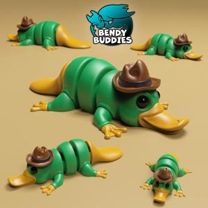 Scoot Playful Platypus Hat / Articulated Watermole Creature / Print-in-Place Wild Animal / Cute Water Beast / Duckbill Monster / Fantasy World Encounter
