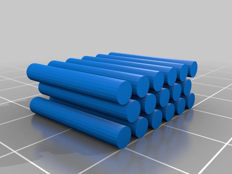 hexagonal cylinder,3d,X5,3rows