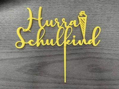 Cake topper school initiation german Hurra Schulkind