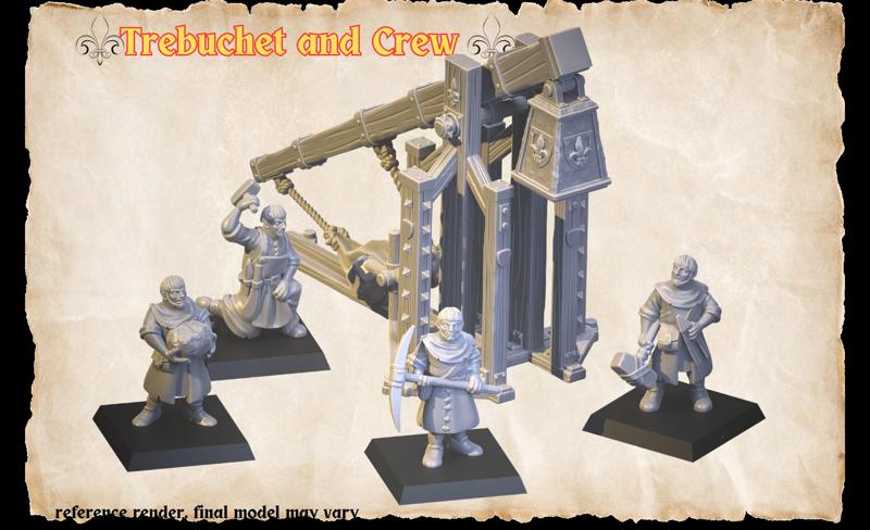 Trebuchet and crew