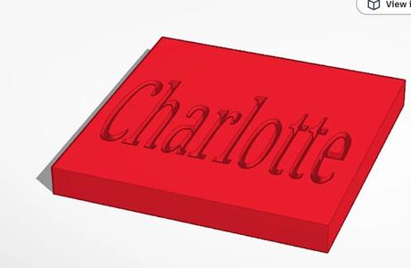 Charlotte nameplate   