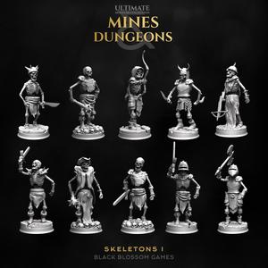 TT01M002 Skeleton Monsters (Single File) :: Black Blossom Games