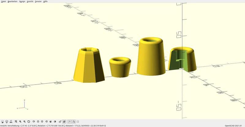 rubber feet  / flexibler Gummifuß / Anpassbares / Customizable OpenSCAD- Script   