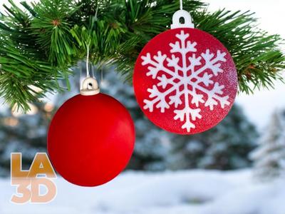 Snowflake Christmas 1/2 Bauble Ornament (Set of 2)